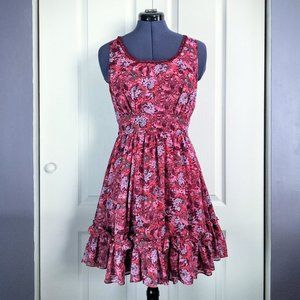 XXI Floral Pink Tiered Ruffle Party Dress NWOT